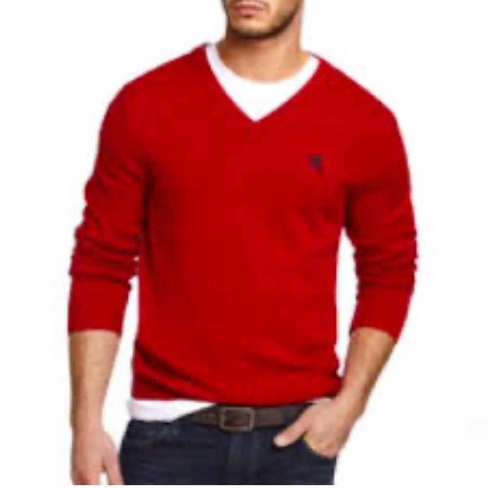 Express Red V-Neck Sweater